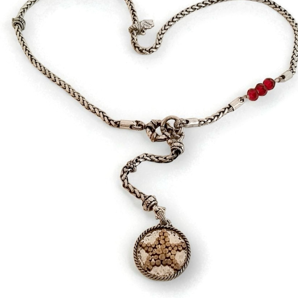 Vintage LUCKY BRAND Jewelry Silver Chain Star Fashion Necklace y2K Rock n Roll